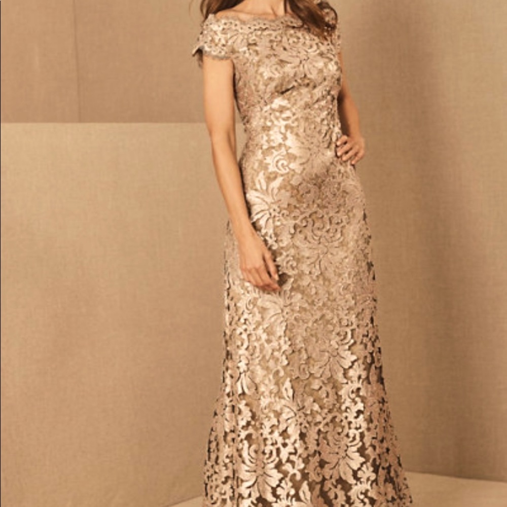 BHLDN lace gold dress - Tadashi Shoji Odette Sequin Dress